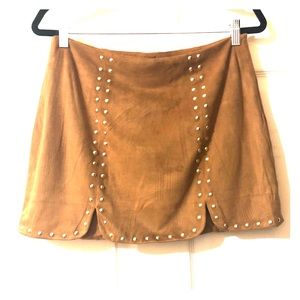 Brown Velour Mini Skirt SIZE: LARGE